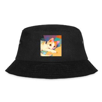 Cat, Cat Motif - Bucket Hat - black - Front - Lela (165cm)