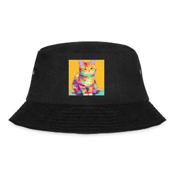 Cat, Cat Motif - Bucket Hat - black - Front - Lela (165cm)