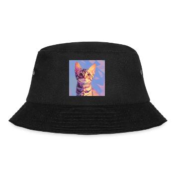 Cat, Cat Motif - Bucket Hat - black - Front - Lela (165cm)