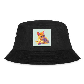 Cat, Cat Motif - Bucket Hat - black - Front - Lela (165cm)
