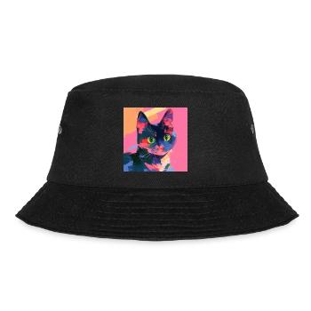 Cat, Cat Motif - Bucket Hat - black - Front - Lela (165cm)