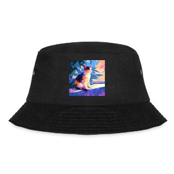 Cat, Cat Motif - Bucket Hat - black - Front - Lela (165cm)