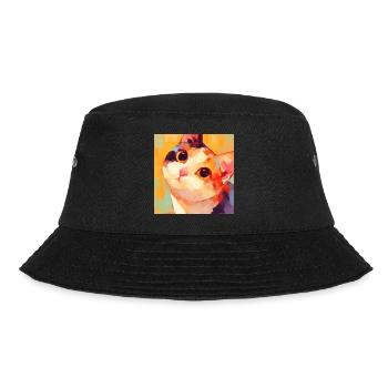 Cat, Cat Motif - Bucket Hat - black - Front - Lela (165cm)
