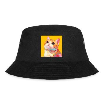 Katze, katzenmotiv - Bucket Hat - Schwarz - Vorne - Lela (165cm)