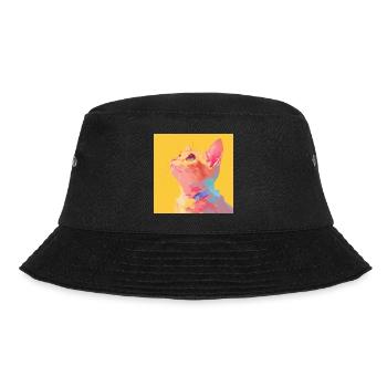 Cat, Cat Motif - Bucket Hat - black - Front - Lela (165cm)