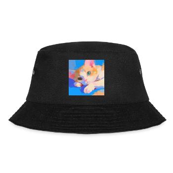 Cat, Cat Motif - Bucket Hat - black - Front - Lela (165cm)
