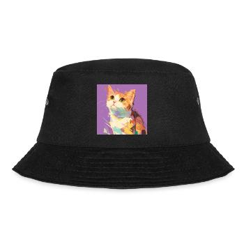cat, cat motif, cute, gift, gift ideas - Bucket Hat - black - Front - Lela (165cm)