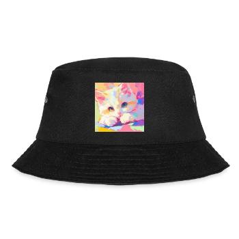 Cat, Cat Motif - Bucket Hat - black - Front - Lela (165cm)