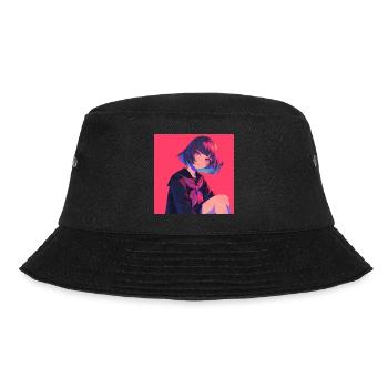 anime, schulmädchen, waifu, japan - Bucket Hat - Schwarz - Vorne - Lela (165cm)