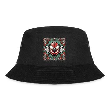 Ladybug / Lucky Charm / Dotted / New Year - Bucket Hat - black - Front - Lela (165cm)