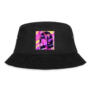anime, demon girl, waifu, japan - Bucket Hat - Schwarz - Vorne - Lela (165cm)