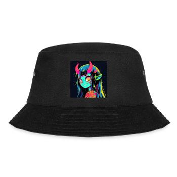 anime demon, waifu, japan - Bucket Hat - Schwarz - Vorne - Lela (165cm)