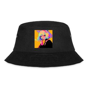Anime, Cat Girl, Waifu, Japan - Bucket Hat - black - Front - Lela (165cm)