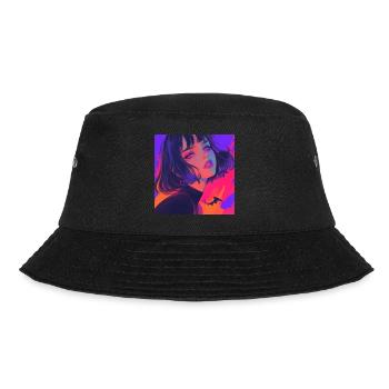 anime, gothic girl, waifu, japan - Bucket Hat - Schwarz - Vorne - Lela (165cm)