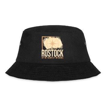 Rostock Koordinaten - Bucket Hat - Schwarz - Vorne - Lela (165cm)