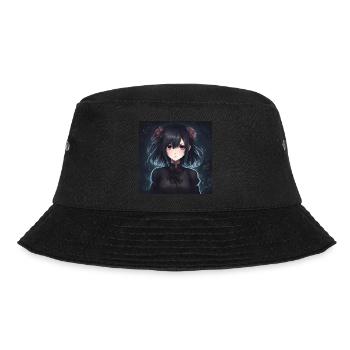 Nettes Mädchen dunkel animiert - Bucket Hat - Schwarz - Vorne - Lela (165cm)