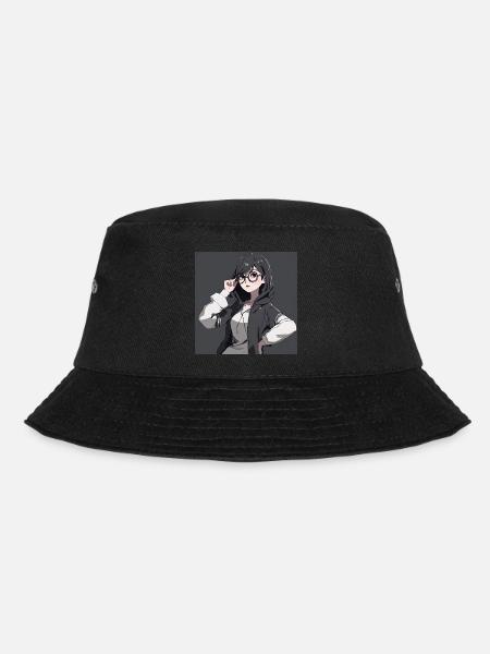 Anime geek girl - Bucket Hat - black