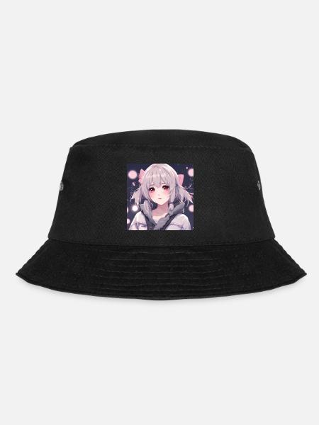 Cute girl anime - Bucket Hat - black