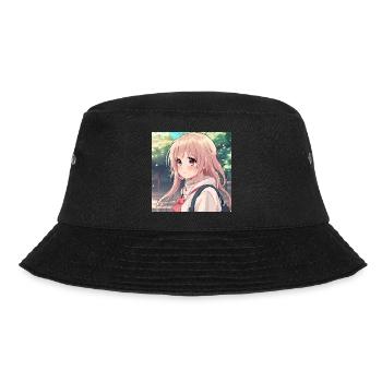 Niedliches Mädchen Anime - Bucket Hat - Schwarz - Vorne - Lela (165cm)