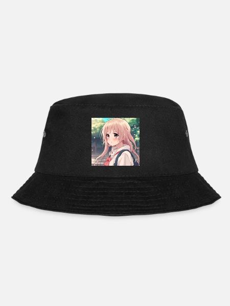 Cute girl anime - Bucket Hat - black