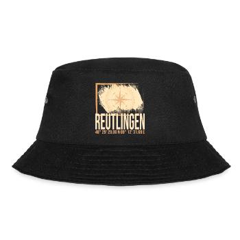 Reutlingen Koordinaten - Bucket Hat - Schwarz - Vorne - Lela (165cm)