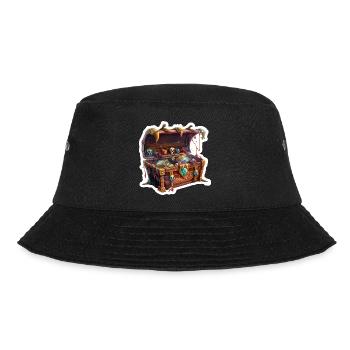 Treasure Chest Loot RPG Gamer Roleplay Shirt - Bucket Hat - black - Front - Lela (165cm)