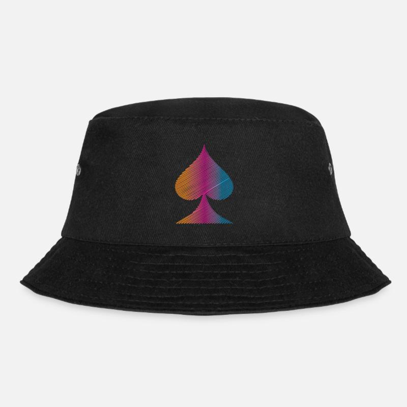 Buntes Poker Pik - Bucket Hat - Schwarz