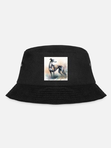 Aquarell Greyhound - Bucket Hat - Schwarz
