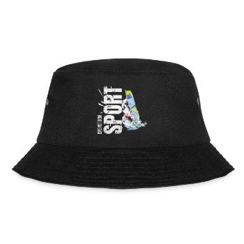 Eins mit dem Sport - Windsurfen - Bucket Hat - Schwarz - Vorne - Lela (165cm)