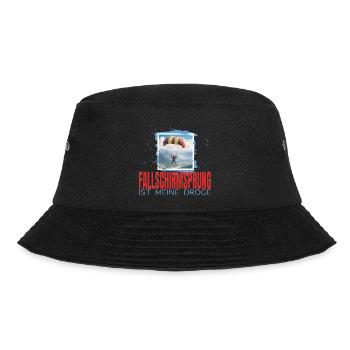Fallschirmsprung ist meine Droge - Bucket Hat - Schwarz - Vorne - Lela (165cm)