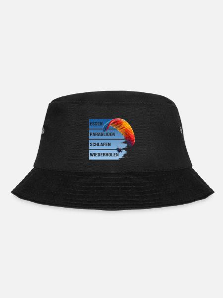 Essen - Paragliden - Schlafen - Wiederholen - Bucket Hat - Schwarz