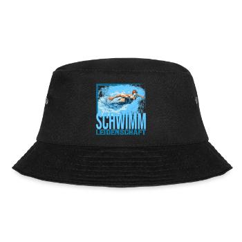 Schwimm Leidenschaft - Bucket Hat - Schwarz - Vorne - Lela (165cm)