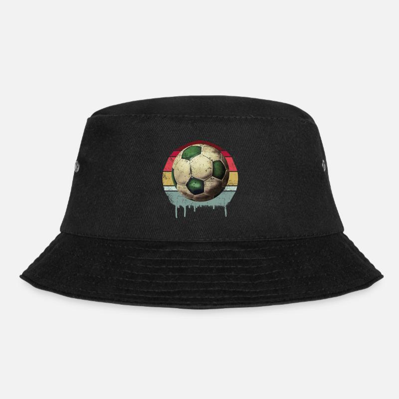 Fussball Ball Retro - Bucket Hat - Schwarz