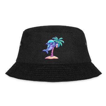 Dolphin Summer Beach Vacation - Bucket Hat - black - Front - Lela (165cm)