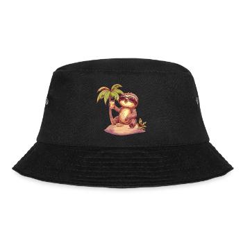 Sloth Summer Beach Vacation - Bucket Hat - black - Front - Lela (165cm)