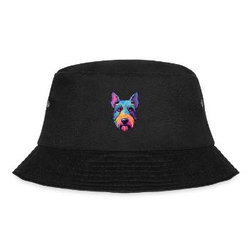 Scottish Terrier Dog Breed Watercolor Cartoon Kawa - Bucket Hat - black - Front - Lela (165cm)