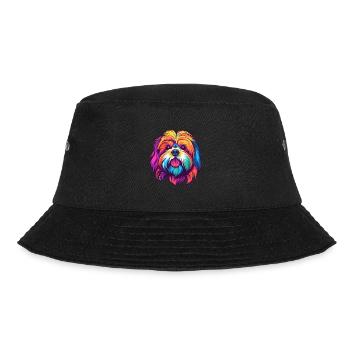 Lhasa Apso Hunderasse Aquarell Karikatur Kawaii Col - Bucket Hat - Schwarz - Vorne - Lela (165cm)