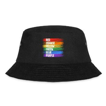 Regenbogenfarben Streifenkunst - Bucket Hat - Schwarz - Vorne - Lela (165cm)