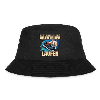 Laufen: Die Strecke ist dein Abenteuer - Bucket Hat - Schwarz - Vorne - Lela (165cm)