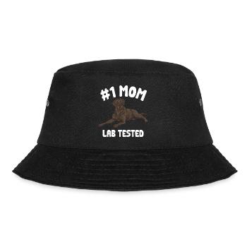 Schoko Brauner Labrador Retriever Hund - Bucket Hat - Schwarz - Vorne - Lela (165cm)