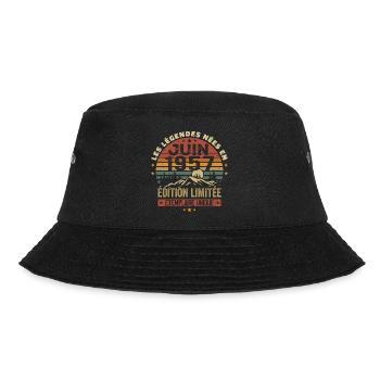 Jahrgang Juni 1957 Jahrgang Juni 1957 Geburtstag - Bucket Hat - Schwarz - Vorne - Lela (165cm)