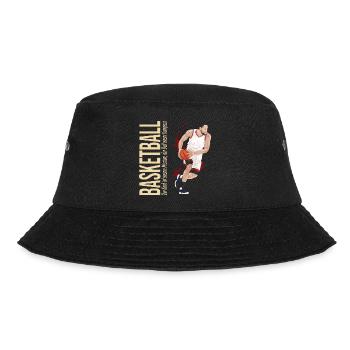 Der Korb ist unsere Mission,der Ball unser Kompass - Bucket Hat - Schwarz - Vorne - Lela (165cm)