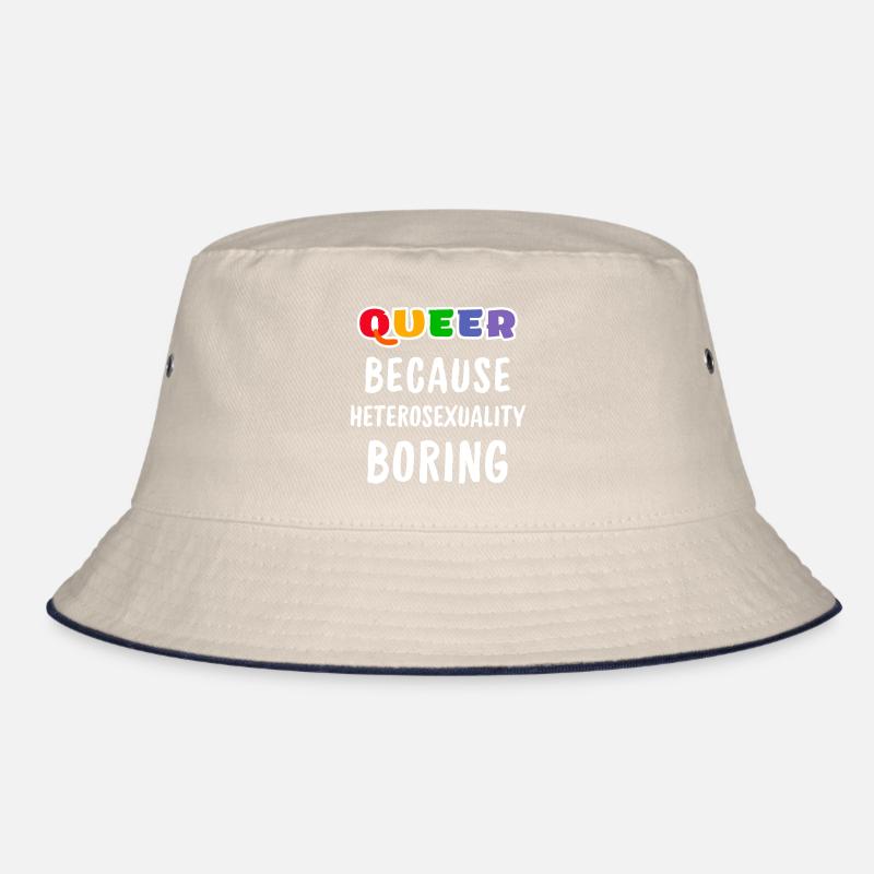 Queer because heterosexuality boring Bucket Hat