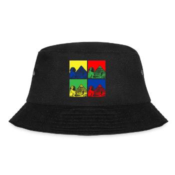 Egyptian Legacy Pop Art Sphinx Pyramids - Bucket Hat - black - Front - Lela (165cm)