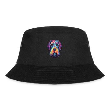 Giant Schnauzer Dog Breed Watercolor Cartoon Kawai - Bucket Hat - black - Front - Lela (165cm)