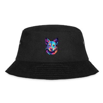 Mudi Hunderasse Aquarell Cartoon Kawaii Bunt - Bucket Hat - Schwarz - Vorne - Lela (165cm)