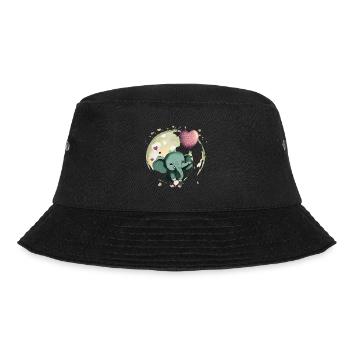 Süßes Elefantenbaby mit Luftballon - Geschenkidee - Bucket Hat - Schwarz - Vorne - Lela (165cm)