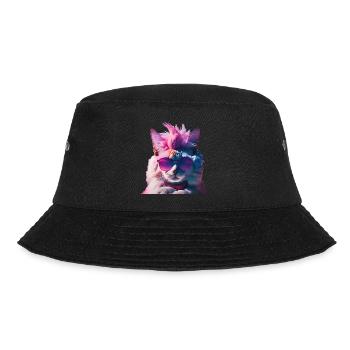 Punk Rock Cat Shirt Iroquois Gift Idea Gift - Bucket Hat - black - Front - Lela (165cm)
