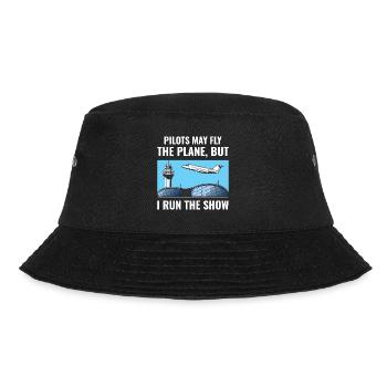 Fluglotse ATC Aviation Humor Flugzeug - Bucket Hat - Schwarz - Vorne - Lela (165cm)