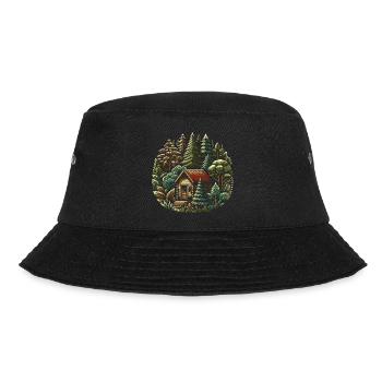 naturverbunden Leben mit einem Tiny House im Wald - Bucket Hat - Schwarz - Vorne - Lela (165cm)